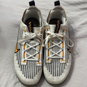 Nike Vapormax White and Black Sneakers with Orange Accents